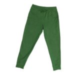 Green casual sweatpants with an elastic waistband and drawstring.