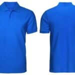 Blue polo T-shirt front and back view